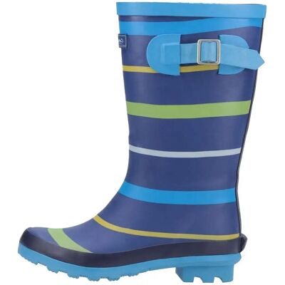 Cotswold Kinder Waterdichte Gestreepte Regenlaarzen - Blauw/Groen/Geel - UK 13 Cotswold Kinder Waterdichte Gestreepte Regenlaarzen - Blauw/Groen/Geel - UK 13