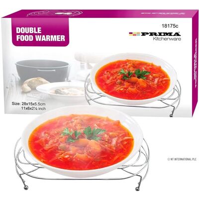 Prima Chrome Double Food Warmer - Food Type Prima Chrome Double Food Warmer - Food Type