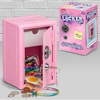 Tobar Mini Caja de Seguridad Rosa - Mini Caja de Monedas para Niños Tobar Mini Caja de Seguridad Rosa - Mini Caja de Monedas para Niños