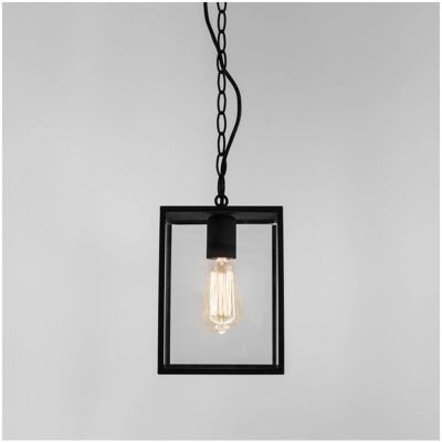 Astro Black Outdoor Ceiling Pendant - Single Light - Modern Lantern Style Astro Black Outdoor Ceiling Pendant - Single Light - Modern Lantern Style