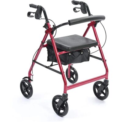 NRS Healthcare A-Series Andador de 4 Ruedas - Rojo - Bastidores para Caminar NRS Healthcare A-Series Andador de 4 Ruedas - Rojo - Bastidores para Caminar