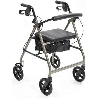 NRS Healthcare - A-Series 4-Wheel Rollator - Zilver NRS Healthcare - A-Series 4-Wheel Rollator - Zilver