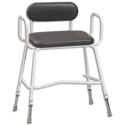 Cefndy Extra Wide Perching Stool - Stable, Height Adjustable, with Arms Cefndy Extra Wide Perching Stool - Stable, Height Adjustable, with Arms