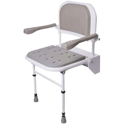 Siège de Douche Pliable NRS Healthcare - Fixé au Mur, Avec Pieds, Rembourré - Siège de Douche Siège de Douche Pliable NRS Healthcare - Fixé au Mur, Avec Pieds, Rembourré - Siège de Douche