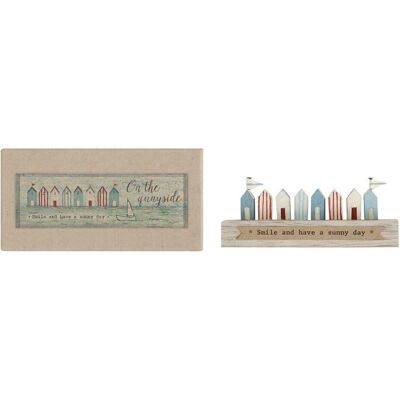 East of India Miniature Beach Huts Ornament - Nautical / Beach / Seaside - 11cm East of India Miniature Beach Huts Ornament - Nautical / Beach / Seaside - 11cm