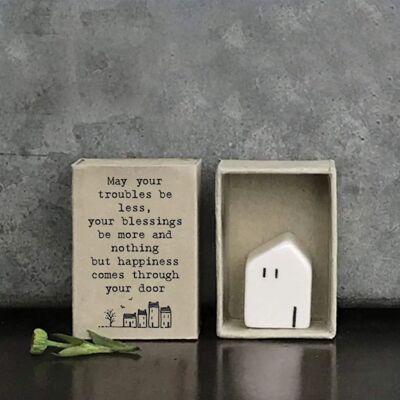East of India Mini Matchbox House - White Decorative Gift East of India Mini Matchbox House - White Decorative Gift