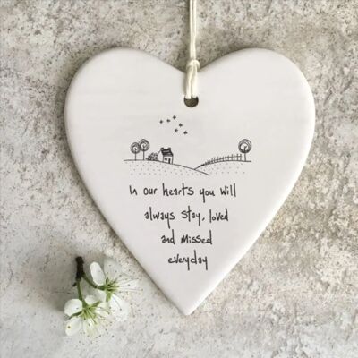 East Of India Porcelain Heart - In Our Hearts White East Of India Porcelain Heart - In Our Hearts White