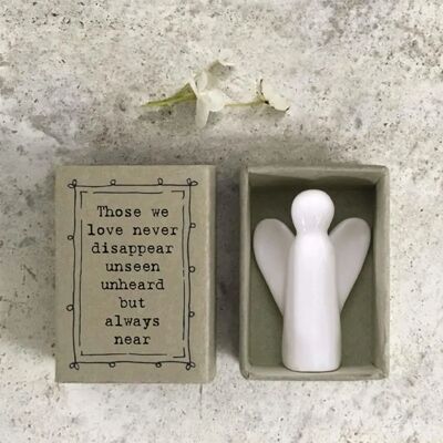 East of India Porcelain Matchbox Angel - Those We Love Don't Disappear East of India Porcelain Matchbox Angel - Those We Love Don't Disappear