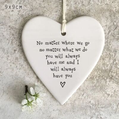 East of India White Porcelain Heart - Always with You East of India White Porcelain Heart - Always with You