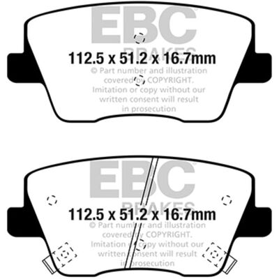 Jeu de plaquettes de frein arrière EBC DP42344R Hyundai i30 III Jeu de plaquettes de frein arrière EBC DP42344R Hyundai i30 III