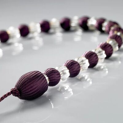 Livinluxury Aubergine Bead and Crystal Curtain Tie Back - Curtain Tie Back Livinluxury Aubergine Bead and Crystal Curtain Tie Back - Curtain Tie Back