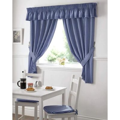 Livinluxury Gingham Check Pencil Curtains - Curtains Livinluxury Gingham Check Pencil Curtains - Curtains