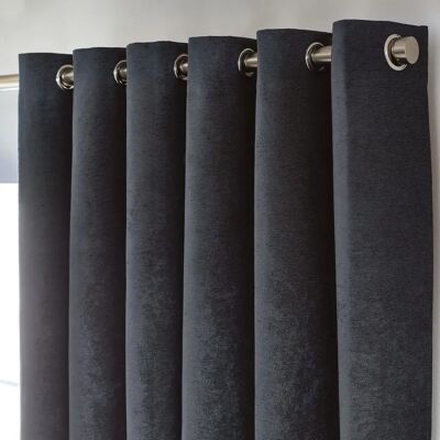 Unknown - Chenille Triple Woven Eyelet Charcoal - Curtains Unknown - Chenille Triple Woven Eyelet Charcoal - Curtains