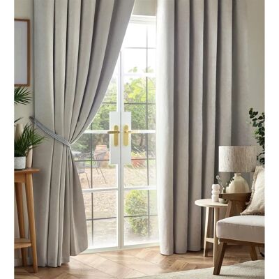Chenille - Triple Woven - Silver - Blackout - Curtains Chenille - Triple Woven - Silver - Blackout - Curtains
