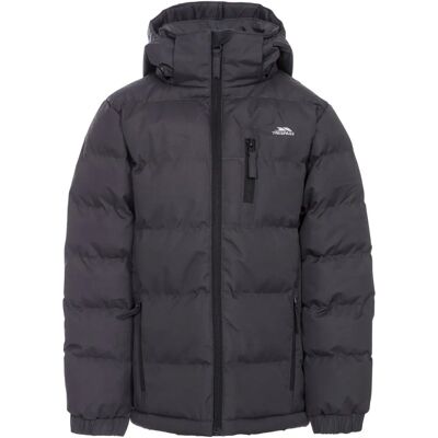 Trespass Kids Tuff Hooded Padded Jacket - Dark Grey - Youth 3-4Y Trespass Kids Tuff Hooded Padded Jacket - Dark Grey - Youth 3-4Y