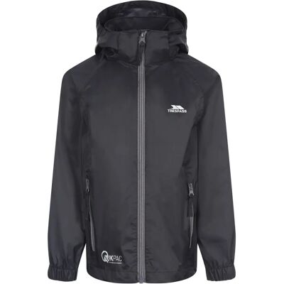 Trespass Unisex Kids Qikpac X Packaway Waterproof Hooded Jacket Coat - Black - 5-6 yrs Trespass Unisex Kids Qikpac X Packaway Waterproof Hooded Jacket Coat - Black - 5-6 yrs