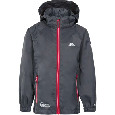 Trespass Grey Waterproof Kids Jacket - Boy's Qikpac X Packaway - 9-10 Years Trespass Grey Waterproof Kids Jacket - Boy's Qikpac X Packaway - 9-10 Years