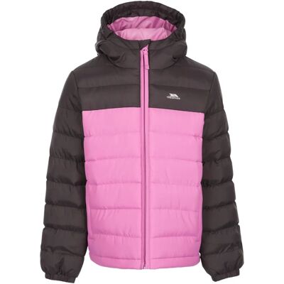 Trespass Oskar Pink Padded Hooded Jacket - Kids Outdoor Coat Trespass Oskar Pink Padded Hooded Jacket - Kids Outdoor Coat