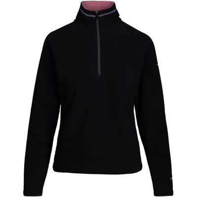Trespass Skylar Halber Reißverschluss Fleece - Schwarz Hell Purpur - Outdoor Wandern Pullover Trespass Skylar Halber Reißverschluss Fleece - Schwarz Hell Purpur - Outdoor Wandern Pullover