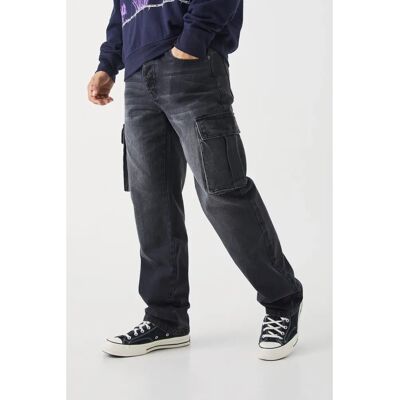 boohooman Herren Cargo-Jeans - Schwarz - 36R boohooman Herren Cargo-Jeans - Schwarz - 36R