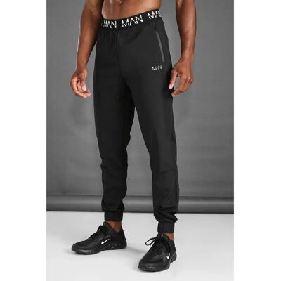 boohooman Mens Schmale Man Active Jogginghose mit Man-Bund - Schwarz - XL boohooman Mens Schmale Man Active Jogginghose mit Man-Bund - Schwarz - XL