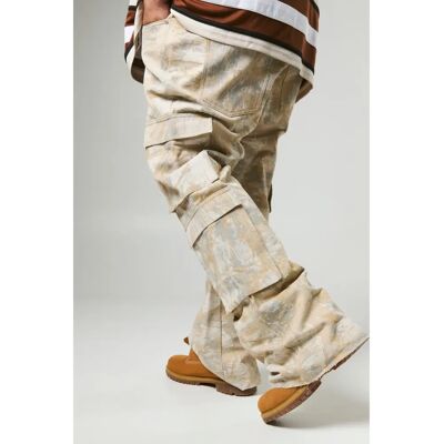 BoohooMan Mens Plus Slim-Fit Cargo Jeans - Camouflage - Grey - 40 BoohooMan Mens Plus Slim-Fit Cargo Jeans - Camouflage - Grey - 40