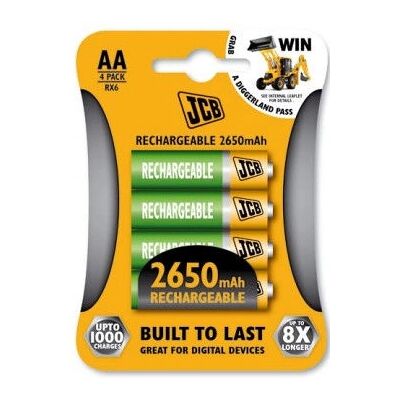 JCB Model HR6 2400mAh Rechargeable AA Batteries - Batteries JCB Model HR6 2400mAh Rechargeable AA Batteries - Batteries