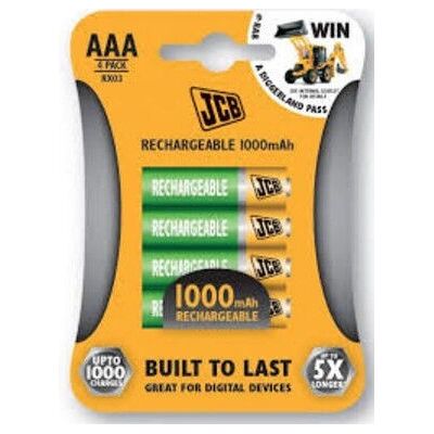 JCB 4x AAA 1000mAh - Batteries JCB 4x AAA 1000mAh - Batteries