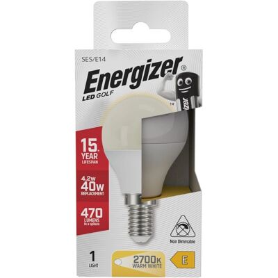 Ampoule LED Energizer SES Opale Golf Non-Dimmable - Publicité Ampoule LED Energizer SES Opale Golf Non-Dimmable - Publicité