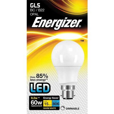 Energizer Ampoule LED - S9420 Blanc Chaud Dimmable 806 lm - Publicité Energizer Ampoule LED - S9420 Blanc Chaud Dimmable 806 lm - Publicité