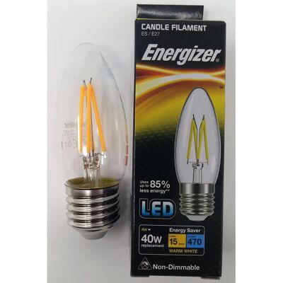 Ampoule LED Bougie Energizer - E27 4W Blanc Chaud - Publicité Ampoule LED Bougie Energizer - E27 4W Blanc Chaud - Publicité