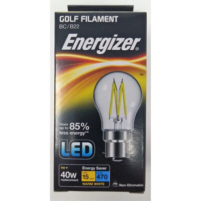 Ampoule LED Golf B22 Energizer - 4W Blanc Chaud - Publicité Ampoule LED Golf B22 Energizer - 4W Blanc Chaud - Publicité