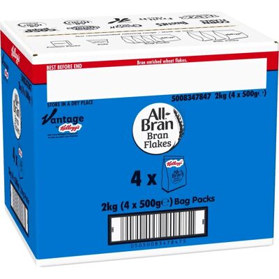 Kelloggs - Bran Flakes - Bag 500g - Pack of 4 - Cereal Kelloggs - Bran Flakes - Bag 500g - Pack of 4 - Cereal