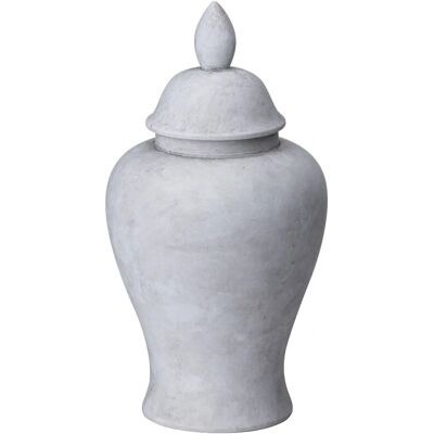 Four Candle Darcy Stone Ginger Jar - Decorative Jar with Faux Flower Display Four Candle Darcy Stone Ginger Jar - Decorative Jar with Faux Flower Display