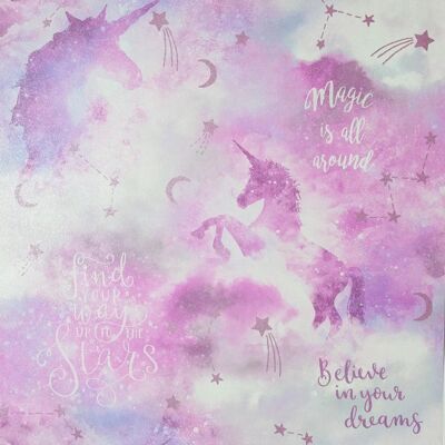 Arthouse Glitter Unicorn Wallpaper - Pink Stars - Wallcovering Arthouse Glitter Unicorn Wallpaper - Pink Stars - Wallcovering