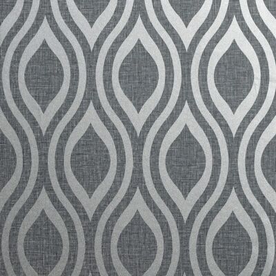 Arthouse Luxe Ogee Gunmetal Silver Wallpaper - Wallpaper Arthouse Luxe Ogee Gunmetal Silver Wallpaper - Wallpaper