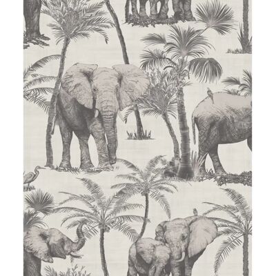 DUTCH WALLCOVERINGS Elephant Grove Charcoal Wallpaper - Wall Covering DUTCH WALLCOVERINGS Elephant Grove Charcoal Wallpaper - Wall Covering