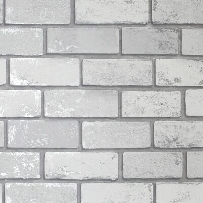 Arthouse Metallic Brick Wallpaper Navy Blue Gold White Silver - Wallpaper Arthouse Metallic Brick Wallpaper Navy Blue Gold White Silver - Wallpaper