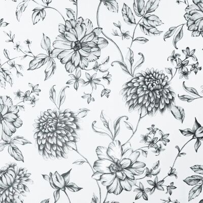 Arthouse Fleur Mono Grey White Wallpaper - Wallpaper Arthouse Fleur Mono Grey White Wallpaper - Wallpaper