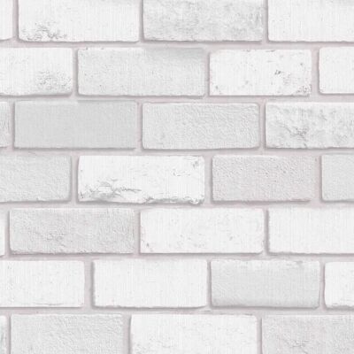 Arthouse White Brick Glitter Effect Wallpaper - Wallpaper Arthouse White Brick Glitter Effect Wallpaper - Wallpaper