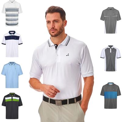 Under Par heren golfpolo - Contrasterende rand, Vochtregulerend, Korte Mouw - Golfkleding Under Par heren golfpolo - Contrasterende rand, Vochtregulerend, Korte Mouw - Golfkleding