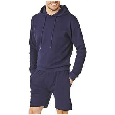 RIPT Essentials Navy Vaffelstruktur Huvtröja & Shorts Set RIPT Essentials Navy Vaffelstruktur Huvtröja & Shorts Set