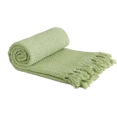 S.Green Cotton Honeycomb Pistachio Throw Blanket - Blanket S.Green Cotton Honeycomb Pistachio Throw Blanket - Blanket