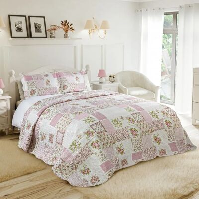 S.Green Cotswold Couette Lit Simple Patchwork Floral Rose - Couette - Publicité S.Green Cotswold Couette Lit Simple Patchwork Floral Rose - Couette - Publicité