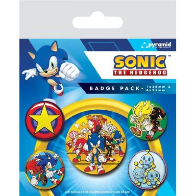 Ensemble de badges Sonic the Hedgehog Speed Team de Pyramid International - Publicité Ensemble de badges Sonic the Hedgehog Speed Team de Pyramid International - Publicité