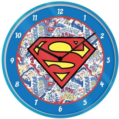 Pyramid International Superman Logo Wanduhr - 10 Zoll - Blau - Wanduhr Pyramid International Superman Logo Wanduhr - 10 Zoll - Blau - Wanduhr