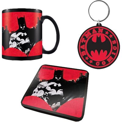 Pyramid International Batman Geschenkset Becher Untersetzer Schlüsselanhänger - Rot Pyramid International Batman Geschenkset Becher Untersetzer Schlüsselanhänger - Rot