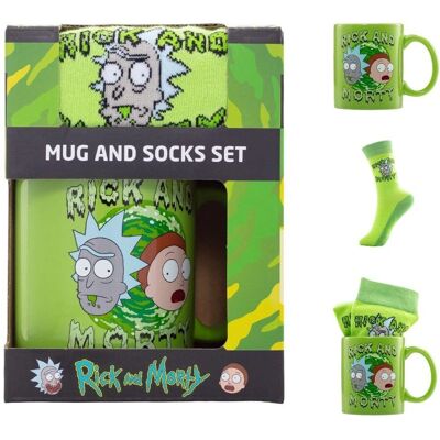 Rick & Morty Mug & Socks Set - Mug 315ml, EU 40-45 Socks - Official Rick & Morty Mug & Socks Set - Mug 315ml, EU 40-45 Socks - Official