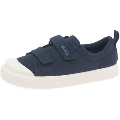 Clarks City Bright T Navy Skor - Spädbarn Canvas - Casual Clarks City Bright T Navy Skor - Spädbarn Canvas - Casual