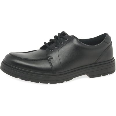 Clarks Loxham Pace Black Leather School Shoes - School Shoes Clarks Loxham Pace Black Leather School Shoes - School Shoes
